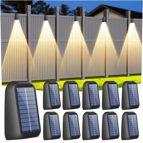 artcool 10 Pack Brighter Solar Fence Lights,Deck Light Solar Powered,Deck Solar Light Outdoor Waterproof,Dusk to Dawn Step Lights for Wall/Step/Patio/Garage/Yard