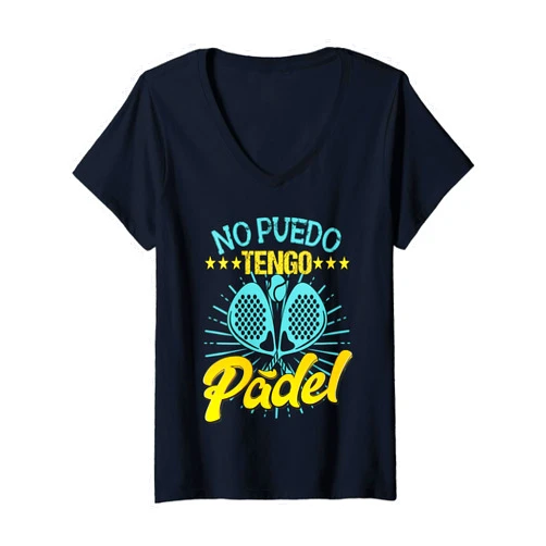 Ropa de pádel con un dicho gracioso divertido Womens Funny Padel Padel Racquet No I Can Have Padel Padel V-Neck T-Shirt