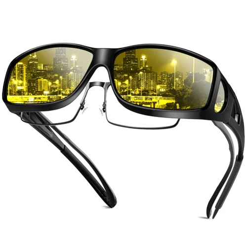 Each Cool Night Driving Glasses Night Vision Glasses Fit Over Glasses Polarized Anti-Glare UV400 Gift for Men Women