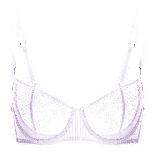 DOBREVA Women's Sexy Lace Push Up Plus Size Bra Sheer Balconette Underwire Unlined