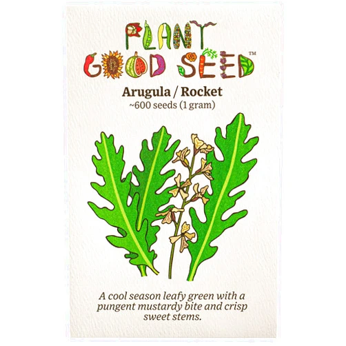 Plant Good Seed Organic Arugula/Rocket Seeds - Pack of 600 Heirloom Seeds for Planting Vegetables, Gardening Supplies, Microgreen Seeds - Non-GMO, Open Pollinated, from USA