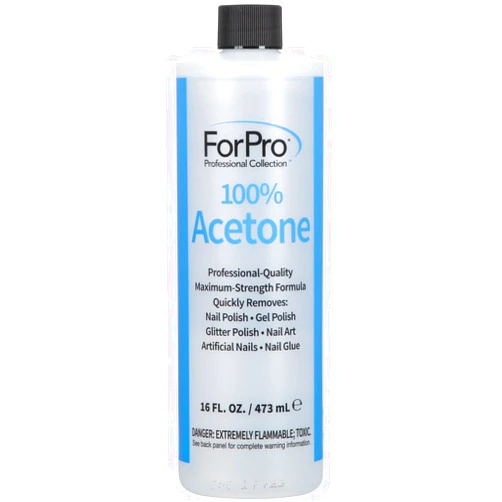 ForPro Professional Collection 100% Pure Acetone, Professional Nail Polish Remover for Natural, Artificial, Acrylic & Sculptured Nails, Removes Gel Polish, Nail Glue, Nail Art & Glitter, 16 fl. oz.
