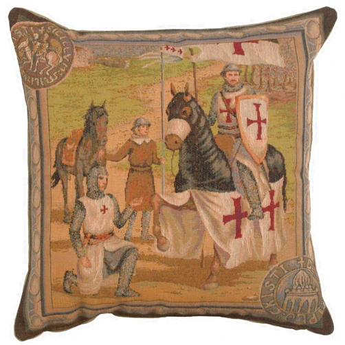 C Charlotte Home Furnishings Inc Templar's 1 French Tapestry Cushion - 19 in. x 19 in. Cotton by Charlotte Home Furnishings