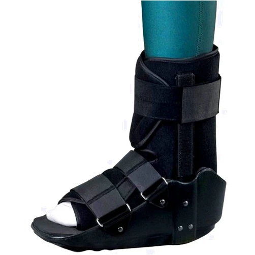 Medline Standard Ankle Walkers, Skid-Resistant, Short, Size Medium, Low Profile, Adjustable Straps, Rocker Bottom, Fits Left or Right Leg, 1 Each