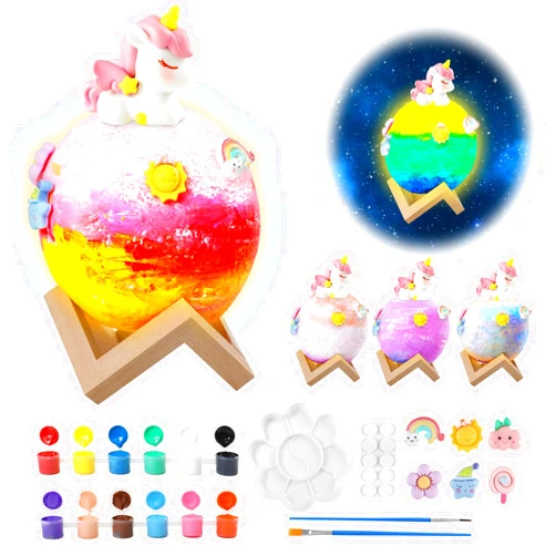 Siyaluens Paint Your Own Unicorn Moon Lamp Art Kit.DIY Night Light.Arts & Crafts Kit for Kids Ages 8-12.Painting Kit for Girls.Unicorns Gift for Birthday Holiday,Girls Boys 4 5 6 7 8 9 10 11 12+