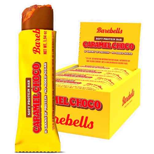 Barebells Soft Protein Bars Caramel Choco - 12 Count, 1.9oz Bars - Protein Snacks with 16g of High Protein - Fluffy Chocolate Protein Bar with 2g of Total Sugars - Soft Protein Snack & Breakfast Bars