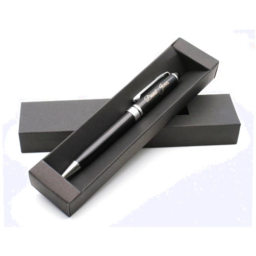 CustomDesign.Shop Personalized Custom Premium Metal Pen + Gift Box | Design A Truly Unique Present | Laser Engraved (Black)
