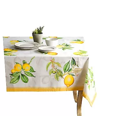 Maison d' Hermine Limoncello 100% Cotton Tablecloth for Kitchen Dining | Tabletop | Decoration | Parties | Weddings | Spring/Summer (Square, 54 Inch by 54 Inch). Square (54