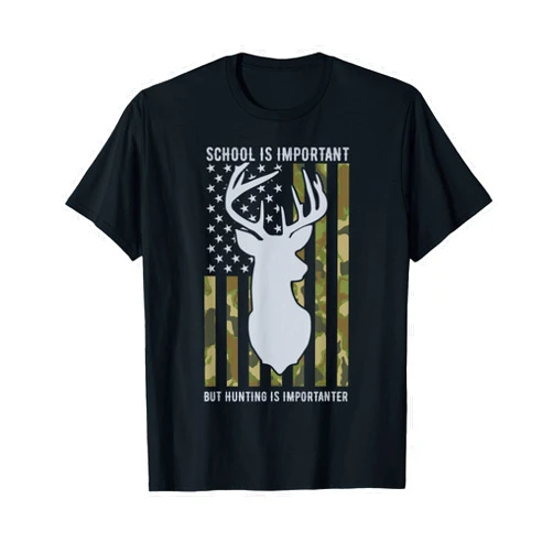 Nourjoy School Is Important But Hunting Is Importanter Deer Boys T-Shirt