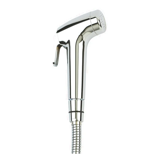 Brondell PS-91C PureSpa Essential Handheld Bidet Sprayer for Toilets, Includes Spiral Metal Hose and Holster, Ambient Temperature, Polished Chrome