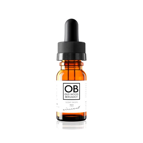 Air-Scent Oud Wood Bergamot Diffuser Oil - AirScent Aroma and Essential Oil Blend - 10 mL, .34 fl oz Fragrance Oil Bottle for Aromatherapy Diﬀusers and Humidifiers - Diffuser Oil Scents