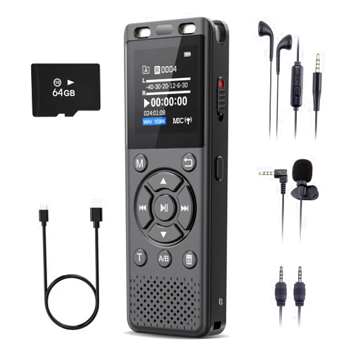 Tonfarb 96GB Digital Voice Recorder One Click, HD Recording Easy Control Voice Recorder with Playback, Large Screen 7000 Hours Sound Audio Recorder Recording Tape for Lectures Meeting MP3 Player