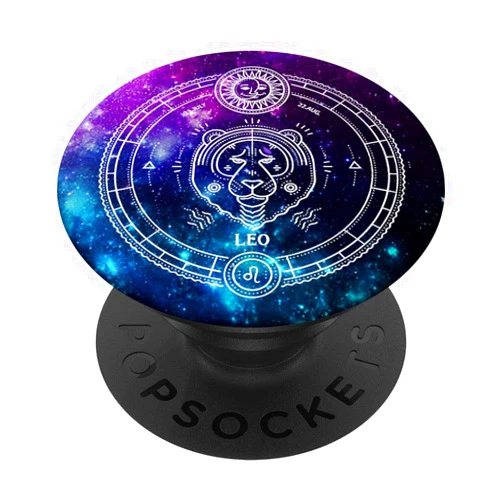 Galaxy Universe Astrology Gifts Leo Zodiac Sign Birthday Horoscope Space Star Galaxy Art PopSockets PopGrip: Swappable Grip for Phones & Tablets