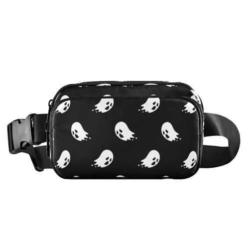Boccsty Halloween Spooky Ghost Belt Bag for Women Men Monster Devil Fanny Pack Small Waist Pouch Crossbody Bags for Outdoor Hiking Running Travel