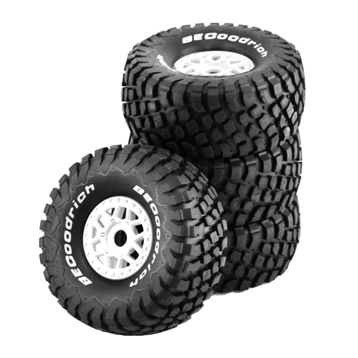 Chanmoo 1/8 RC Short Course Truck Tires and Wheels 17mm Hex OD 135mm 1/7 All Terrain Off Road Tyres for 1:7 1:8 RC Buggy Truck Car HSP TRAXXAS UDR DF7 FS Atom ARRMA Mojave YK4072 DF7 4PCS (White)