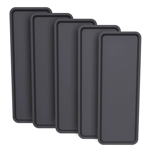 WAYNHUI Plastic Plant Drip Trays for Planters, 5pack Saucers Pots, Rectangular Saucer Pans for Indoors, Outdoors (15.7x5.9x0.8in)