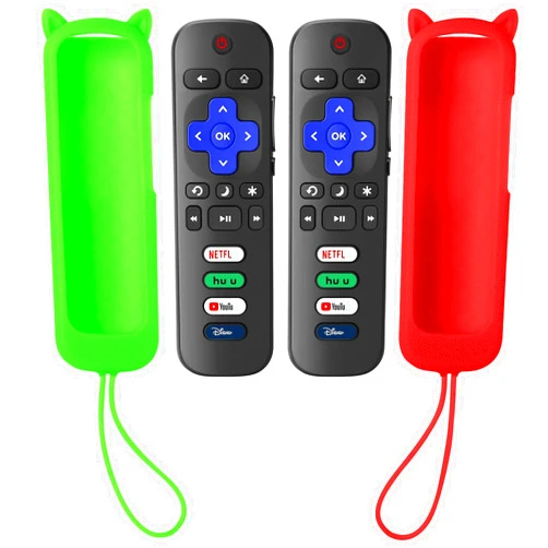 SOTATOO (Pack of 2) Replacement Remote for Roku TV with Soft Protective Case(Glow in The Dark), Universal Remote for TCL Roku/Hisense Roku/Onn Roku/Sharp Roku/Element Roku/Philips Roku Smart TVs