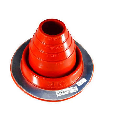 Dektite #2 Red Silicone Metal Roof Pipe Flashing, High Temp, Round Base, Pipe OD 1-3/4