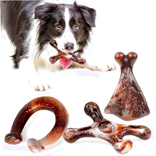 Petbuy 3 Pack Dog Chew Toys for Aggressive Chewers Indestructible Dog Tough Chew Toys,Bacon Flavor Durable Nylon Dog Bones Teething Toy for Dogs Gift,Small Medium and Large Dog Breeds