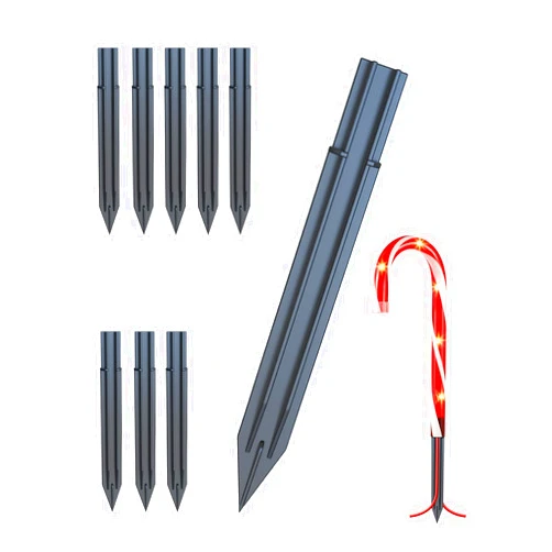 EASGENI 8 PCS Size 0.61 * 6.2 Inches Candy Cane Stakes for Christmas Candy Cane Lights Outdoor, Plastic Candy Cane Pathway Markers Lights Spike Replacer, Used to Maintain Candy Cane Pathway Lights