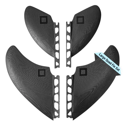 Surf Squared Twin, Thruster or Quad Fin Set - Solid Fiberglass for Lightweight Durability & Top Performance - Compatible with Futures Single Tab Surfboards