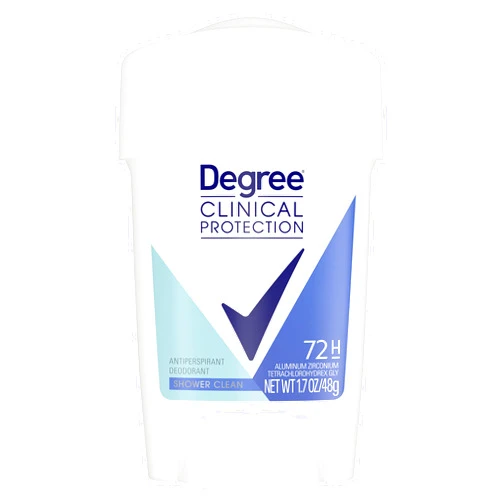 Degree Clinical Protection Antiperspirant Deodorant 72-Hour Sweat & Odor Protection Shower Clean Antiperspirant for Women 1.7 oz