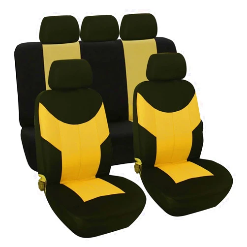 YZWNF Car Seat Covers for Audi A2 8Z Advance/High-Tech/Style/ColourStorm/S line Sport/Xtend 5-Seats All-Inclusive Classic Seat Wear-Resistant Covers Easy Fit Machine Washable,Yellow