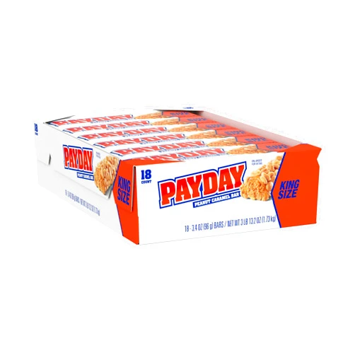 PAYDAY Peanut Caramel King Size, Candy Bars, 3.4 oz (18 Count)