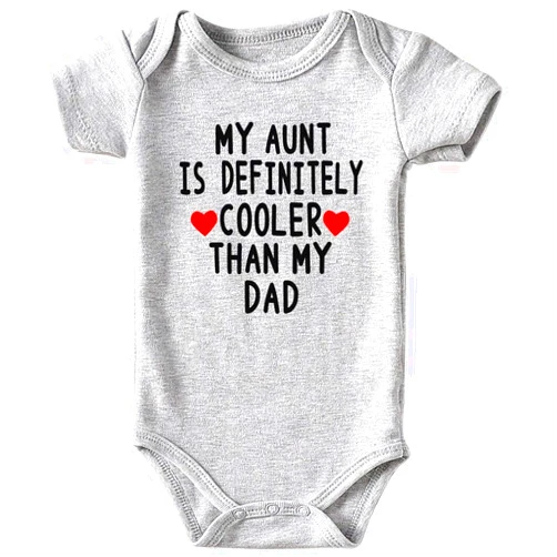Acwssit Aunt Cool Than Dad Baby Boy Clothes Unisex Funny Baby Girl Baby Bodysuit 0-3 months