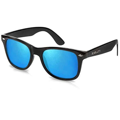 REVOLUTTI Polarized Sunglasses for Men and Women | Ice Blue UV400 Protection Factor Lenses with Maintenance Set