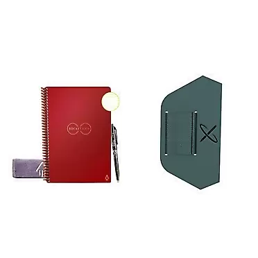 Rocketbook Smart Reusable Notebook - Lined Eco-Friendly Notebook with 1 Pilot Frixion Pen & 1 Microfiber Cloth Included - Scarlet Sky Cover, Executive Size (6