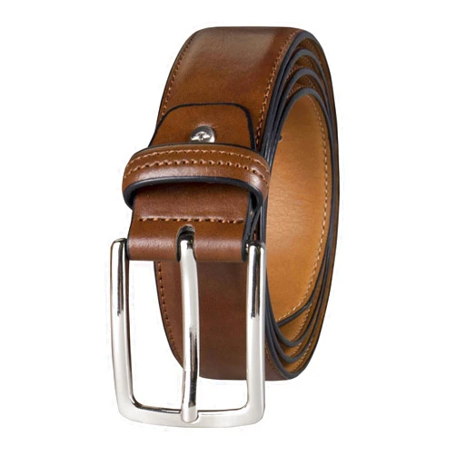 Dockers Men's Leather Dress Belt 36 Tan Silver