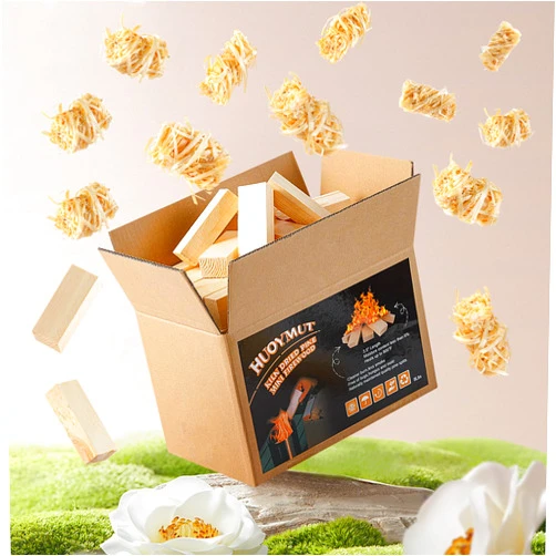 HuoYmut Kiln Dried Mini Firewood with 12pcs Fire Starters，3.5