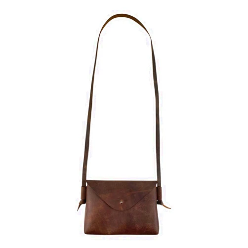 Hide & Drink, Horizontal Shoulder Bag Handmade from Full Grain Leather - Bourbon Brown