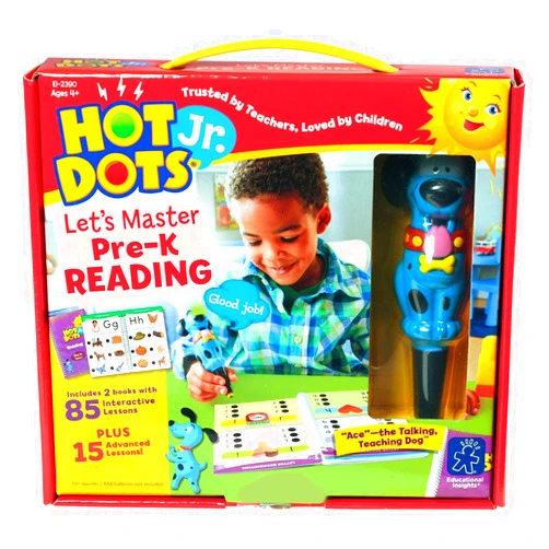Educational Insights Hot Dots Jr. Let's Master Pre-K Reading Set, Homeschool & Preschool Learn to Read Workbooks, 2 Books & Interactive Pen, 100 Reading Lessons, Ages 3+