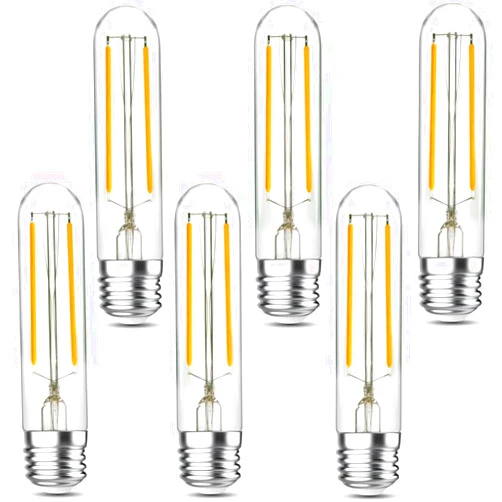 LHYueTong T10 LED Bulb 4W Equals 40 watts Warm White 2700K E26 Base Edison AC120V 400lm Tubular LED Bulb Suitable for Rural Pendant Lights, Branch Lights, Wall Lights (6 Pack)
