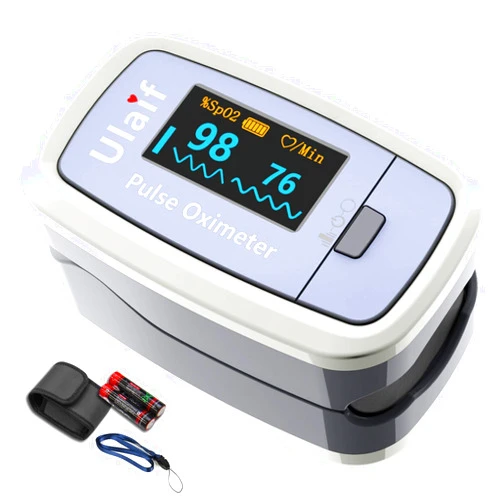 Ulaif Pulse oximeter fingertip with Plethysmograph， Portable Blood Oxygen Saturation Monitor for Heart Rate, Sensor SpO2 for Sports and Aviation，O2 Monitor Finger for Oxygen