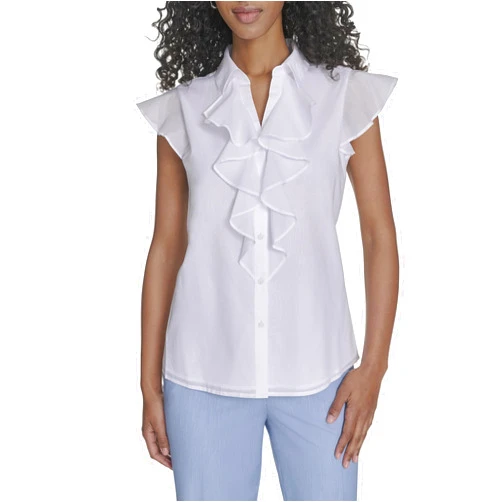 Calvin Klein Womens Sleeveless V-Neck Blouse