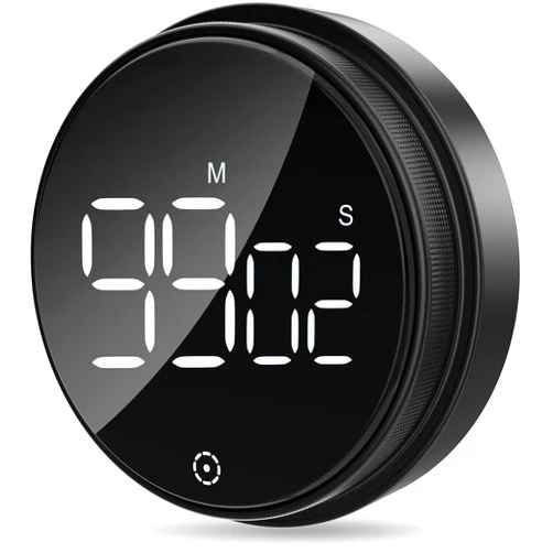 AMIR Digital Kitchen Timer, Timer for Kids, Digital Timer Battery Powered with Large LED Display, Adjustable Volume, Magnetic Timer for Cooking, Studying, Office, Black (Battery not Included)