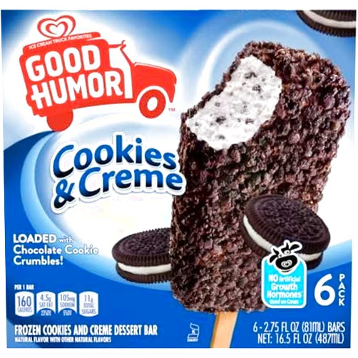 Generic Good Humor Cookies & Creme Bar 3 oz. bar, 6 per box (8 Boxes)