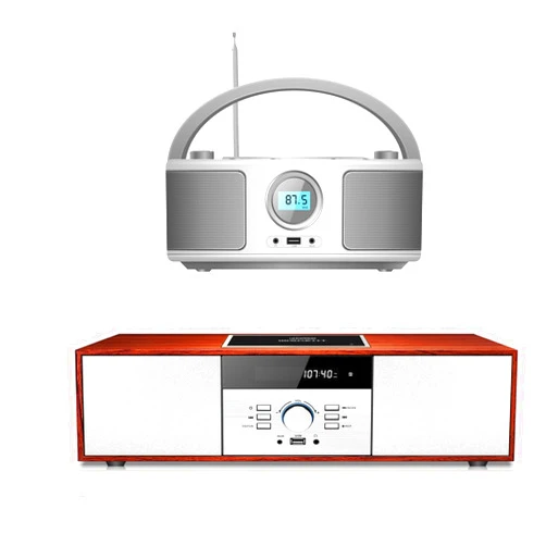 WIITHINK WTB791 Portable CD Player+WTB797 Vintage Style Home CD Player with Bluetooth, Radio, USB Port for MP3 Playback, Aux-in & Earphone Port