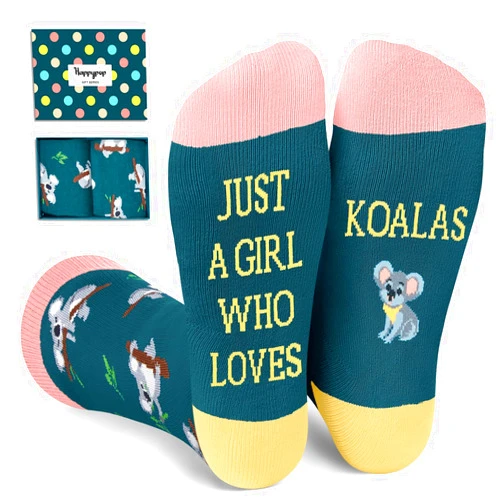 HAPPYPOP Funny Koala Gifts for Girls - Koala Socks for Teen Girls, Funny Crazy Socks for Women