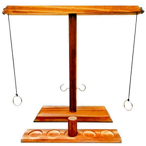 RIXINC Hook and Ring Game with Shot Ladder, Ring Toss Game for Adults, Wooden Ring Hook Tossing Game Yard Games, Indoor Outdoor Games for Adults Party, Home, Patio
