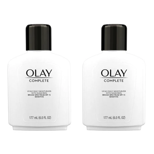 Procter & Gamble Olay Complete All Day Moisturizer Lotion with Sunscreen SPF 15 for Sensitive Skin, 6.0 fl oz (Pack of 2)