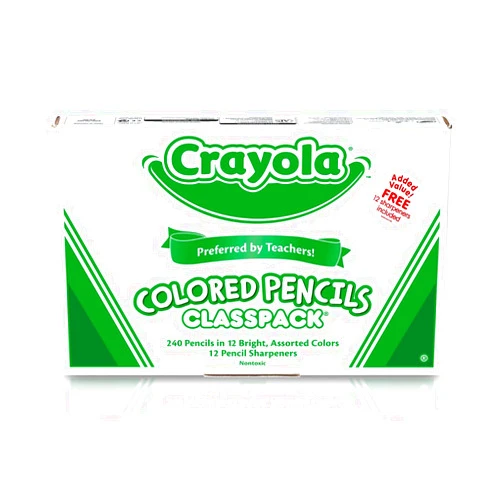 Crayola Colored Pencils Classpack (240 Ct), Bulk Classroom Supplies, Colored Pencils for School, 12 Assorted Colors, Nontoxic