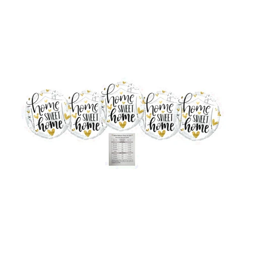 VALUEBALLOON PARTY AND GIFTS Valueballoon Party & Gifts 5 Piece Home Sweet Home 18'' Balloons Birthday Party Decorations Includes FREE Helium Chart Real Estate House Showing Welcome