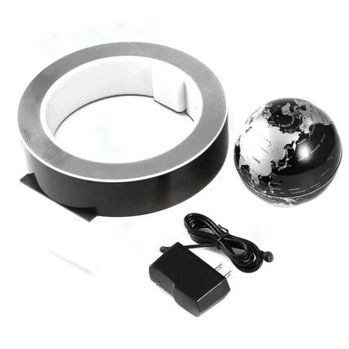 Oyamihin 4 Inch Magnetic Levitation Globe with LED Light Electronic Floating Globe Home Decoration Kids Birthday Gift - Black