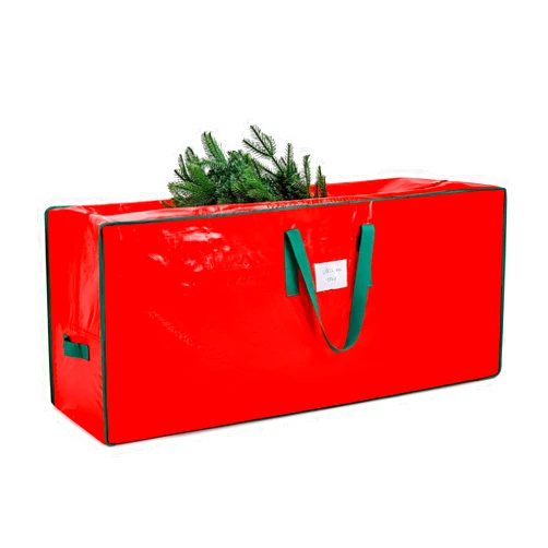 KRYSTY Christmas Tree Storage Bag - Fits Up to 7.5 Foot Xmas Holiday Tree, Zippered Bag, Carry Handles, Durable Waterproof Material, Protects Against Dust and Moisture, Red