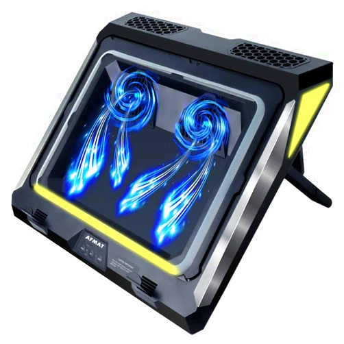 AFMAT Gaming Laptop Cooling Pad, 4500RPM Laptop Cooling Pad with Turbo-Fans, USB Ports, Colorful Lights - CPU Temperature Drops 20-30 ℃ Within Seconds - for 14-17.3 inch Laptops