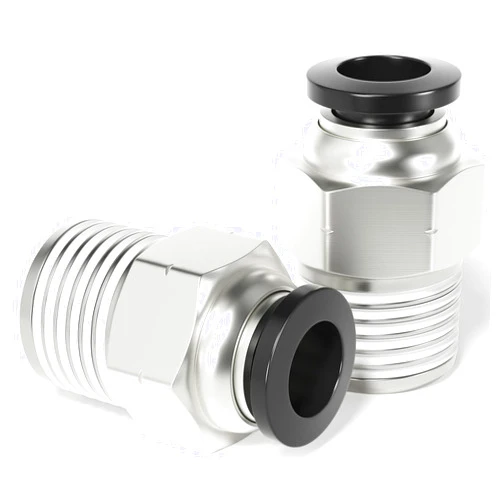 TAILONZ PNEUMATIC Male Straight 8mm Tube OD x 1/4 Inch NPT Thread Push to Connect Fittings PC8-N2 (Pack of 10)